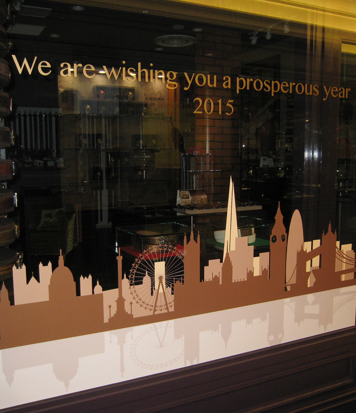 エリオットローズロンドン　ニューイヤーウインドウデコレーション