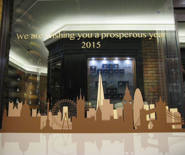 エリオットローズロンドン　ニューイヤーウインドウデコレーション