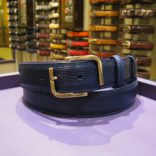 エリオットローズロンドン メンズ ベルト 35mm ネイビー