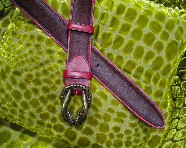 エリオットローズロンドン メンズ ベルト ハラコ バーガンディー 3