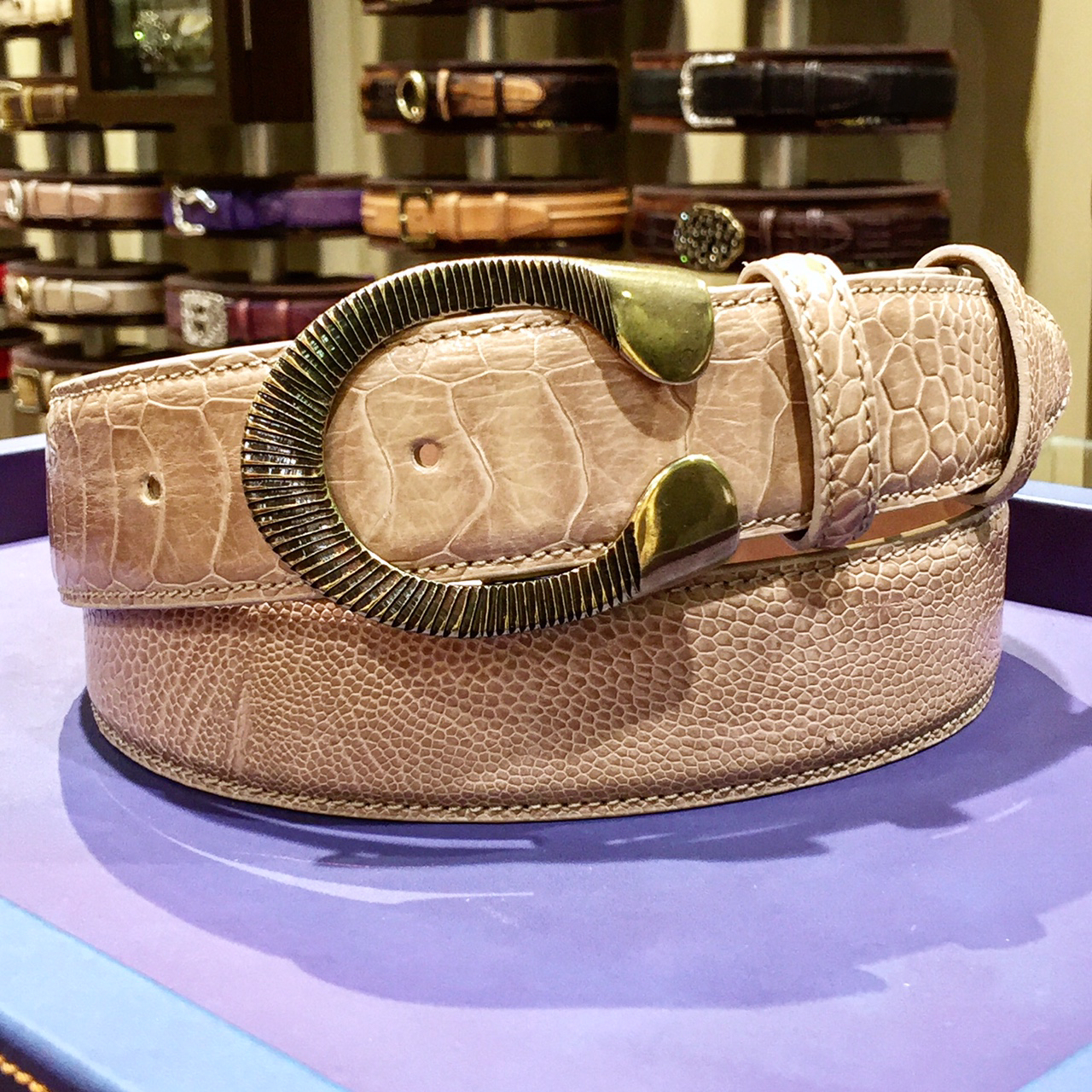 エリオットローズロンドン デニムエキゾチックベルト40mm