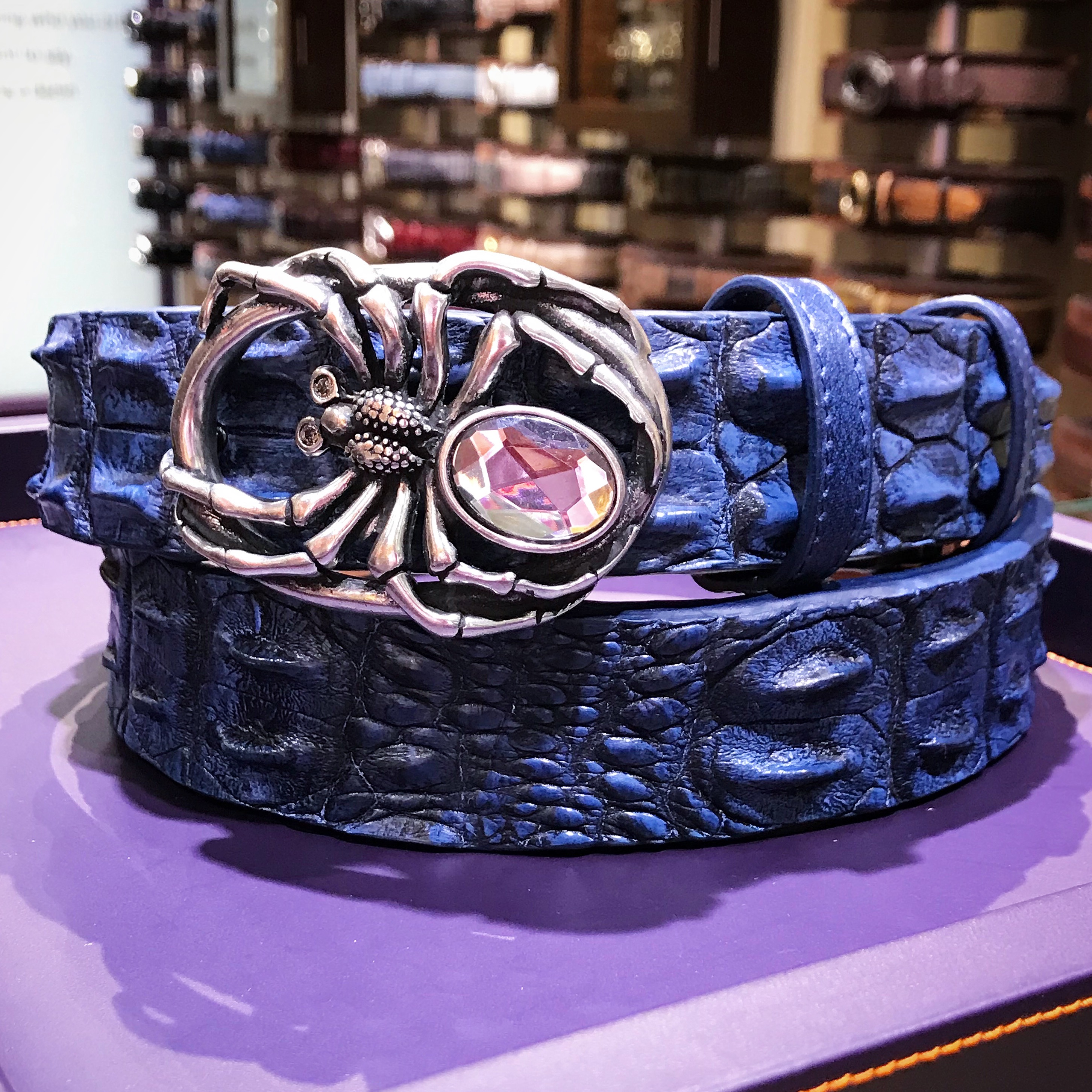 GENUINE SALT WATER CROCODILE NAVY 40mmSTRAP