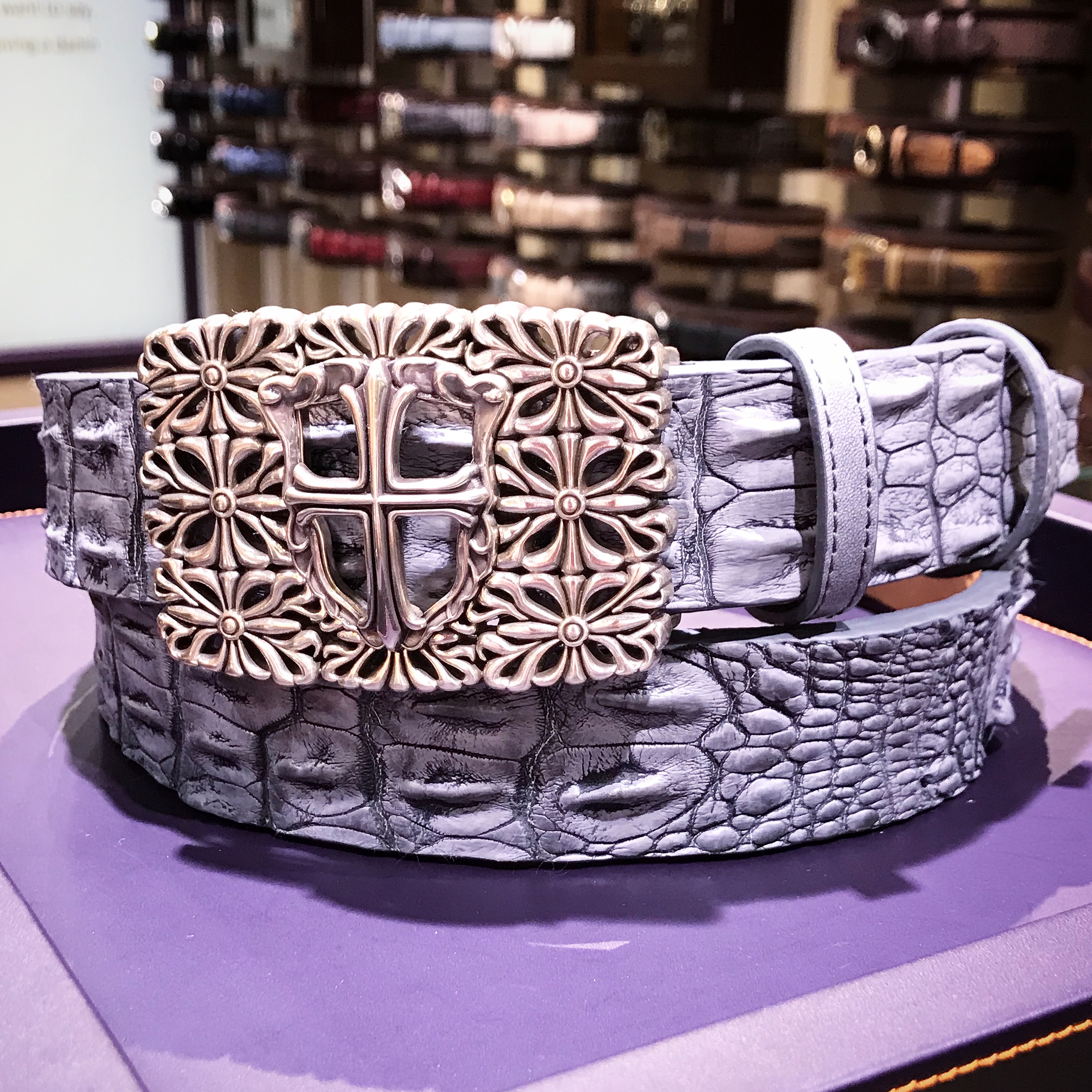 GENUINE SALT WATER CROCODILE GRAY 40mmSTRAP