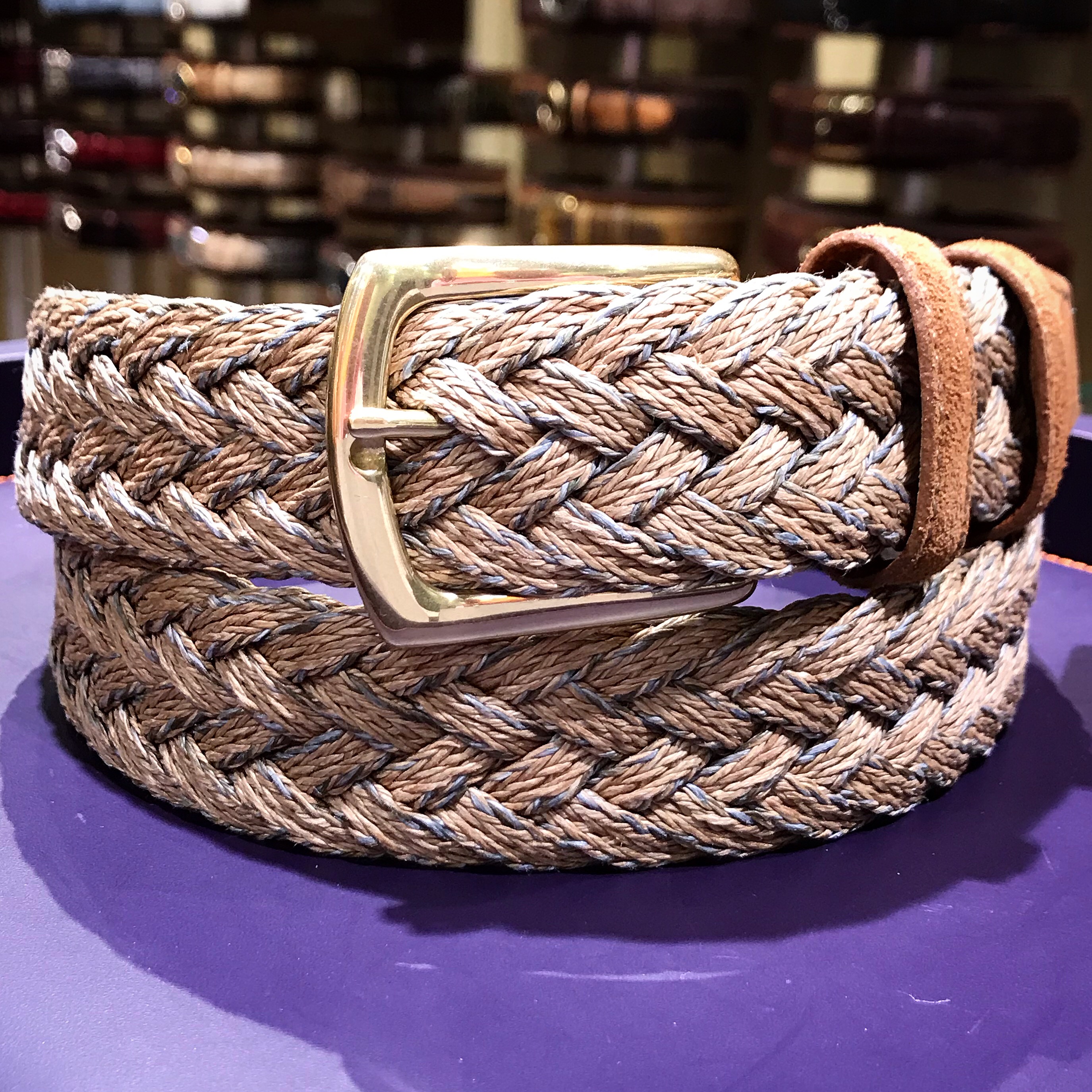 エリオットローズロンドン CONNERY LINEN&COTTON MESH BELT